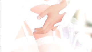 3D Hentai Bride Fingering Wet Pussy and Blowjob