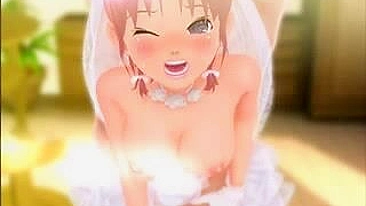 3D Hentai Bride Fingering Wet Pussy and Blowjob