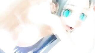 Busty futa shemale fucked from behind in 3D hentai sex