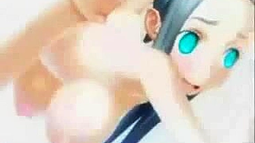 Busty futa shemale fucked from behind in 3D hentai sex