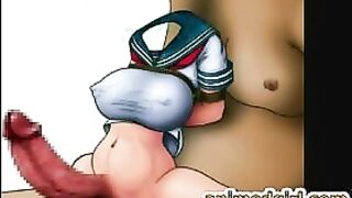 Bald Shemale Fucks Boygirl in 3D Anime Dildo Scene
