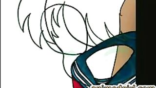 Bald Shemale Fucks Boygirl in 3D Anime Dildo Scene