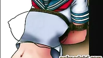 Bald Shemale Fucks Boygirl in 3D Anime Dildo Scene