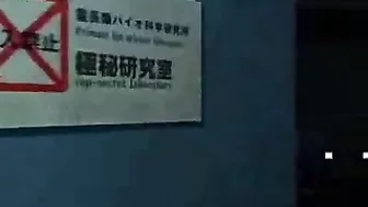 Monkey Trashes Hairy MILF's Dark Head, 3D movie