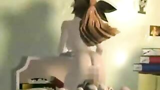 3D Animated Girl Fucks Toy with Hentai-Style Animation