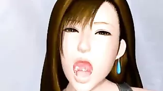 Busty 3D Hottie Gets Blowjob from Cock