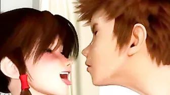 Horny Animated Girl's Dildo and Blowjob Bliss