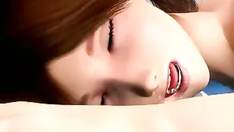 Horny Animated Girl's Dildo and Blowjob Bliss