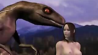 Brunette Milf Gets Banged by Prehistoric Creature