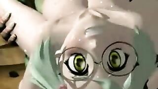 Monster Fucks Anime Girl in 3D and Her Friend Films it!