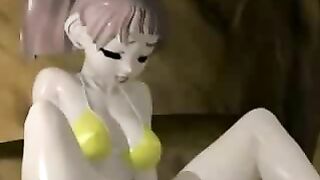 Monster Fucks Anime Girl in 3D and Her Friend Films it!