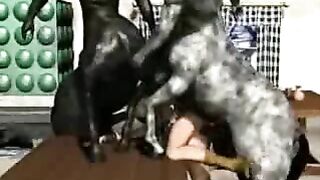 3D Girl Fucks Centaur Monsters in Wild Porn Adventure