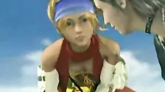 Final Fantasy Yuna Gets Blown, Fucked in Pussy and Ass with Cream Pie