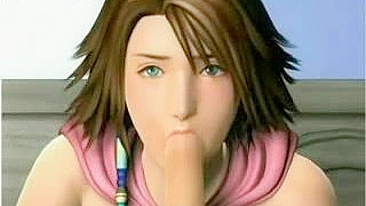 Final Fantasy Yuna Gets Blown, Fucked in Pussy and Ass with Cream Pie