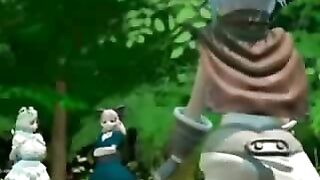 Monstrous Threesome in the Forest - 3D Hentai Fucking