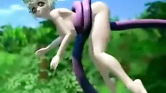 Monstrous Threesome in the Forest - 3D Hentai Fucking