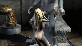 Alien Fucks Blonde MILF in Cartoon Fantasy