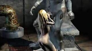 Alien Fucks Blonde MILF in Cartoon Fantasy