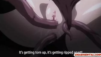 Coed Brutally Tentacle Fucked and Cummed All Over Her Body