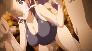 Busty Hentai Gangbang and Cream Pie in the Forest