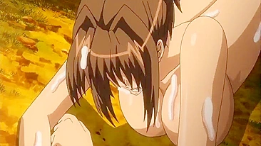 Busty Hentai Gangbang and Cream Pie in the Forest