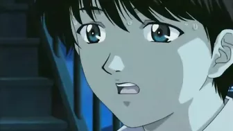 A sexy anime character covered in cum, with a close-up of their face