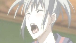 Busty Anime Threesome Fucked Outdoors