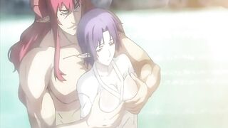 Busty Anime Threesome Fucked Outdoors