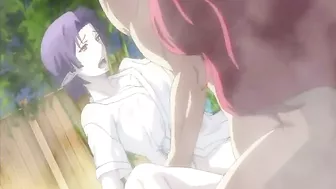 Busty Anime Threesome Fucked Outdoors