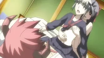 Busty Anime Threesome Fucked Outdoors