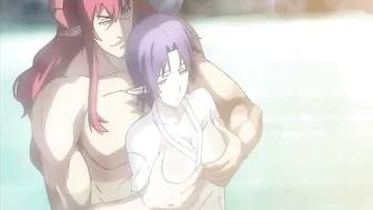 Busty Anime Threesome Fucked Outdoors