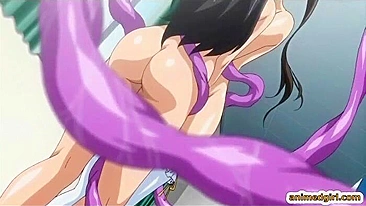 Anime Coed Tentacle Drilling Ass and Pussy