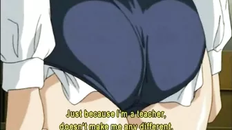 Chained coeds peeing in the garden, hentai, coeds, pee.