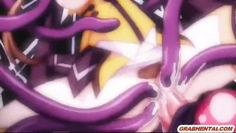 Hentai Girl Caught in Net Gets Hard Fucked by Shemale