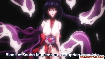 Hentai Girl Caught in Net Gets Hard Fucked by Shemale