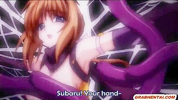 Hentai Girl Caught in Net Gets Hard Fucked by Shemale