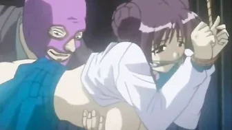 Bondage Anime College Girl Gagged by Masked Lover