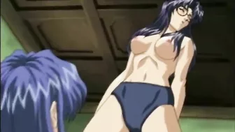 BDSM Hentai Coeds Threesome Gets Fucked On The Bed