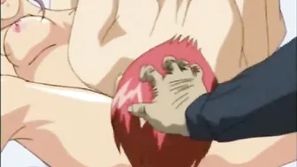 BDSM Hentai Coeds Threesome Gets Fucked On The Bed