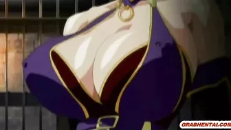 Big Boobed Bondage Babe Gets Shoved Vibrator in Wet Pussy