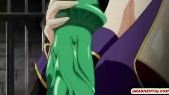 Big Boobed Bondage Babe Gets Shoved Vibrator in Wet Pussy