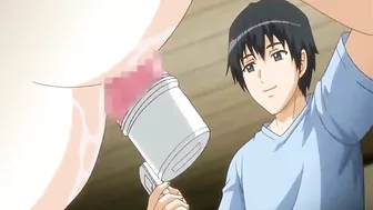 Bondage Hentai - Plugs Vibrator in Her Ass and Wet Pussy