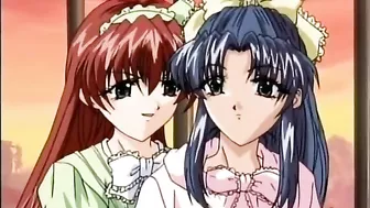 Busty Hentai Foursome Fucked and Cummed, featuring busty women and intense hentai action.