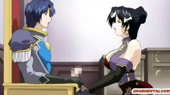 Redhead Japanese Anime Gets Gangbanged by Five Guys