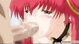 Redhead Japanese Anime Gets Gangbanged by Five Guys