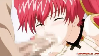 Redhead Japanese Anime Gets Gangbanged by Five Guys