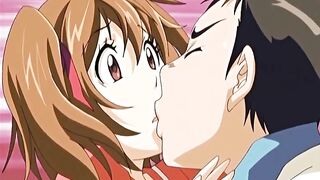 Busty Anime Coed's First Kiss and Hard Sex
