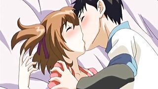 Busty Anime Coed's First Kiss and Hard Sex