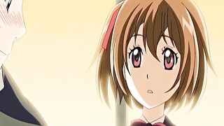 Busty Anime Coed's First Kiss and Hard Sex