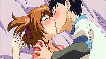 Busty Anime Coed's First Kiss and Hard Sex